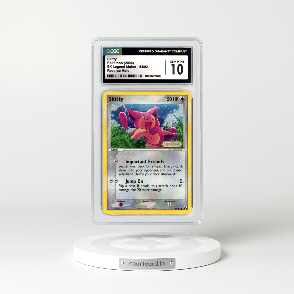 2006 EX Legend Maker #64 Skitty - Holo (CGC 10 GEM MINT)