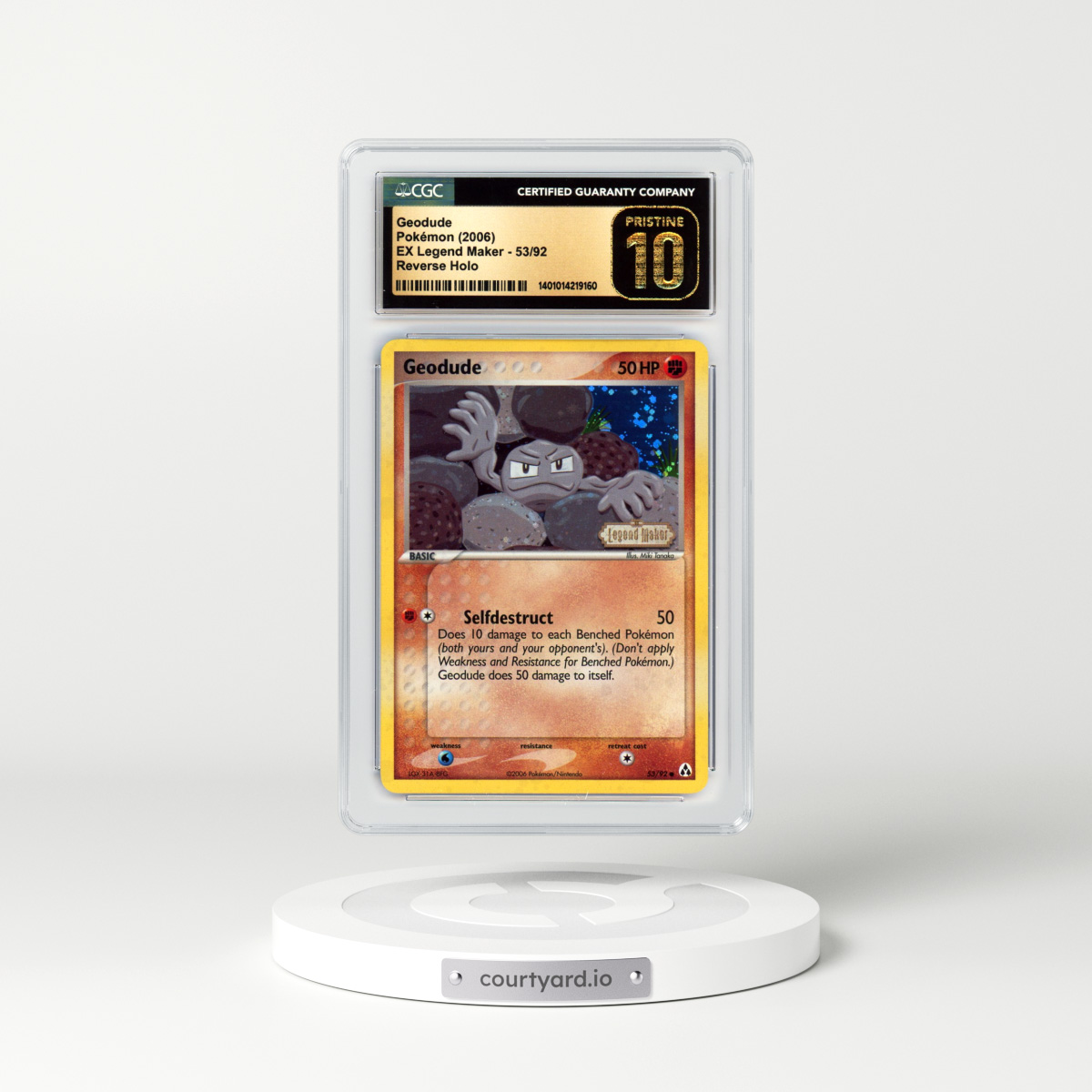 2006 EX Legend Maker #53 Geodude - Holo (CGC 10 PRISTINE)