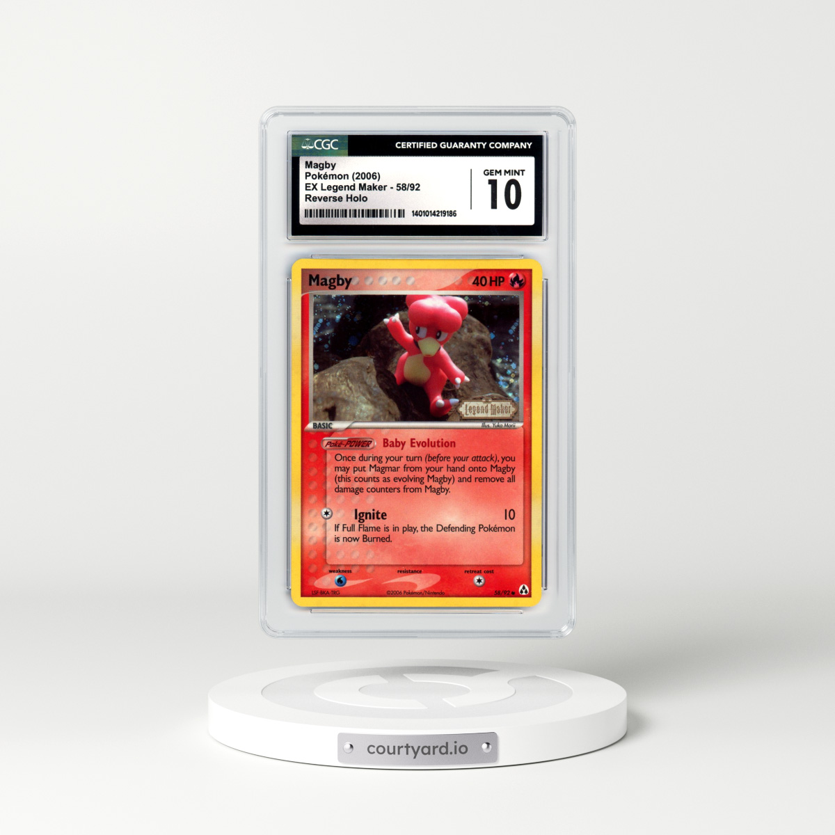 2006 EX Legend Maker #58 Magby - Holo (CGC 10 GEM MINT)