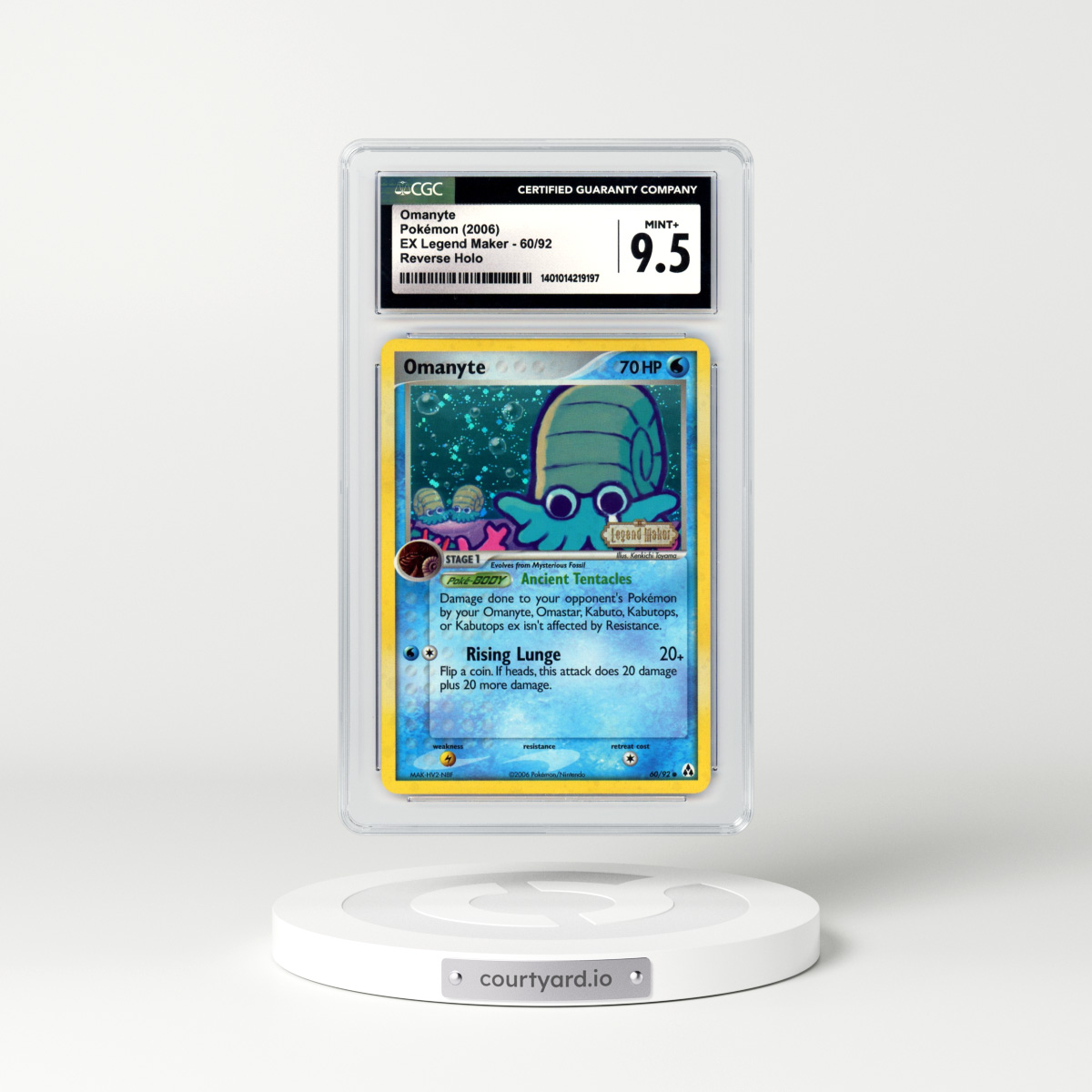 2006 EX Legend Maker #60 Omanyte - Holo (CGC 9.5 MINT+)