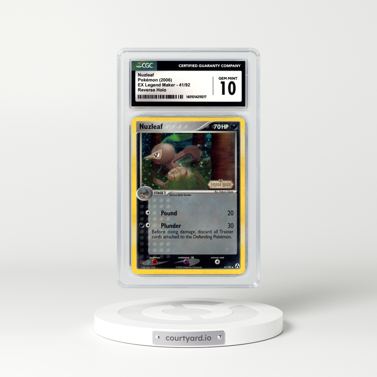 2006 EX Legend Maker #41 Nuzleaf - Holo (CGC 10 GEM MINT)