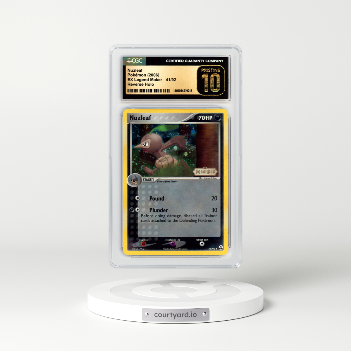 2006 EX Legend Maker #41 Nuzleaf - Holo (CGC 10 PRISTINE)