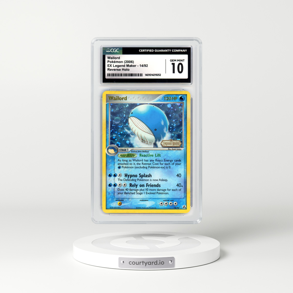 2006 EX Legend Maker #14 Wailord - Holo (CGC 10 GEM MINT)