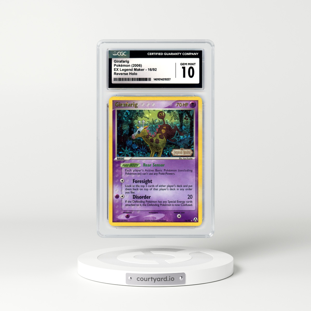 2006 EX Legend Maker #16 Girafarig - Holo (CGC 10 GEM MINT)