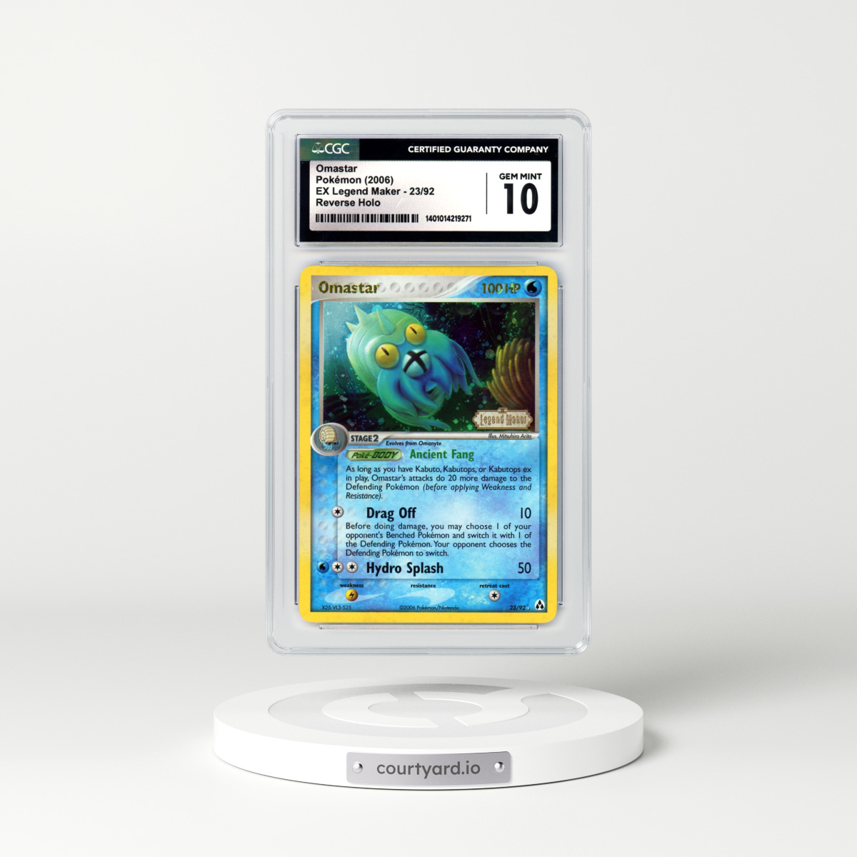 2006 EX Legend Maker #23 Omastar - Holo (CGC 10 GEM MINT)