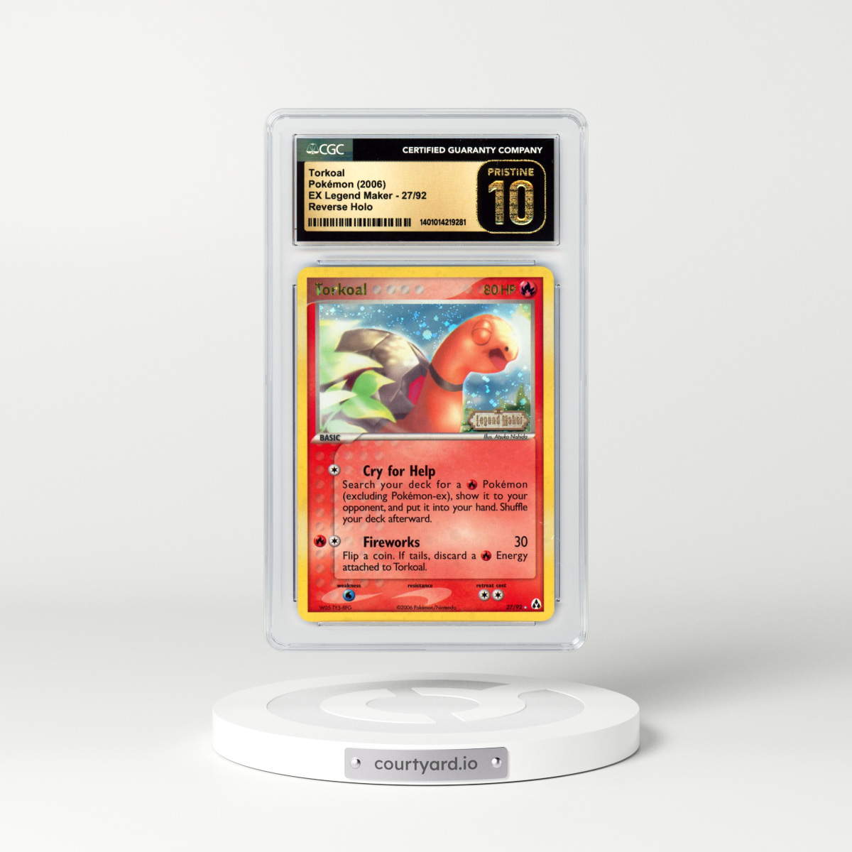 2006 EX Legend Maker #27 Torkoal - Holo (CGC 10 PRISTINE)