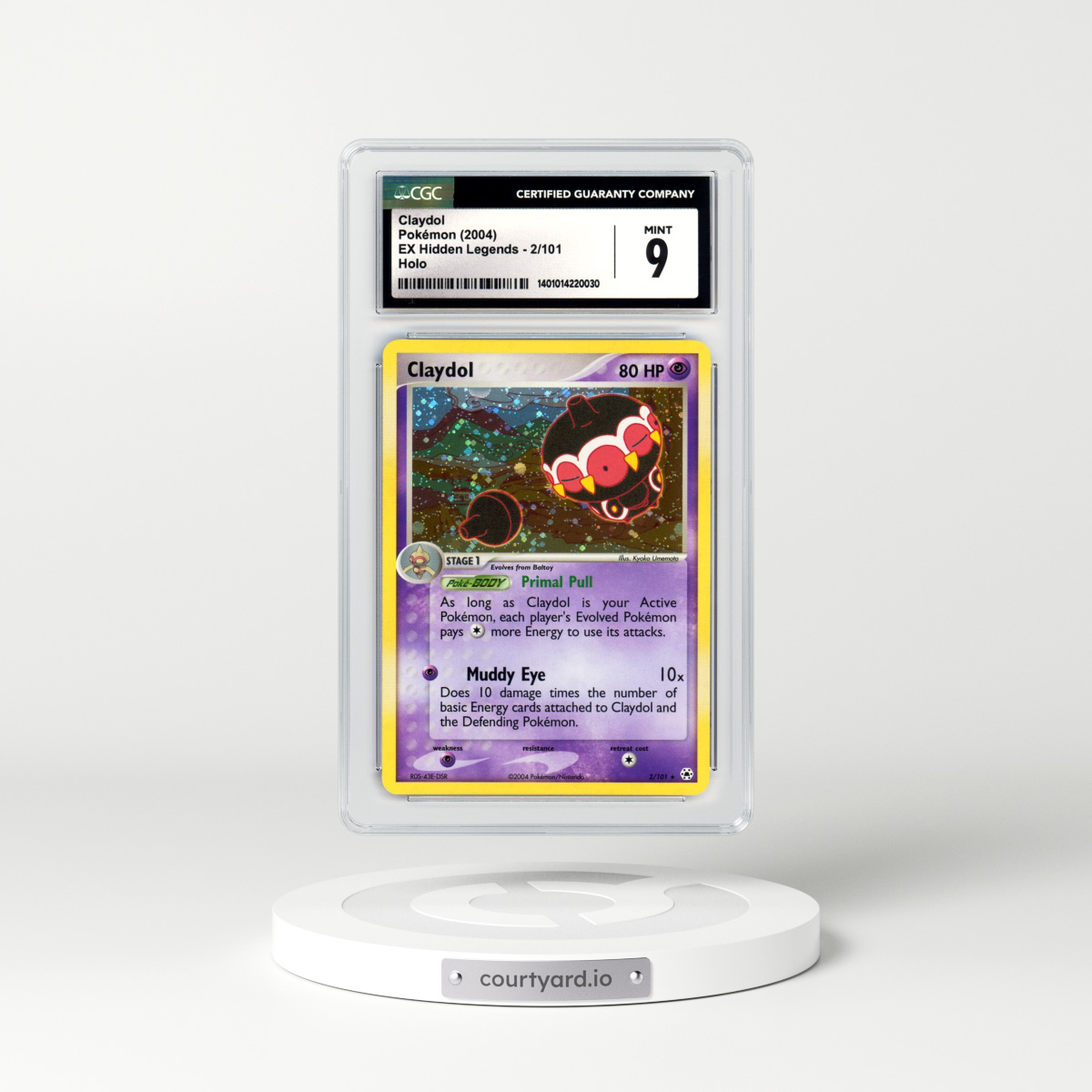 2004 EX Hidden Legends #2 Claydol - Holo (CGC 9 MINT)