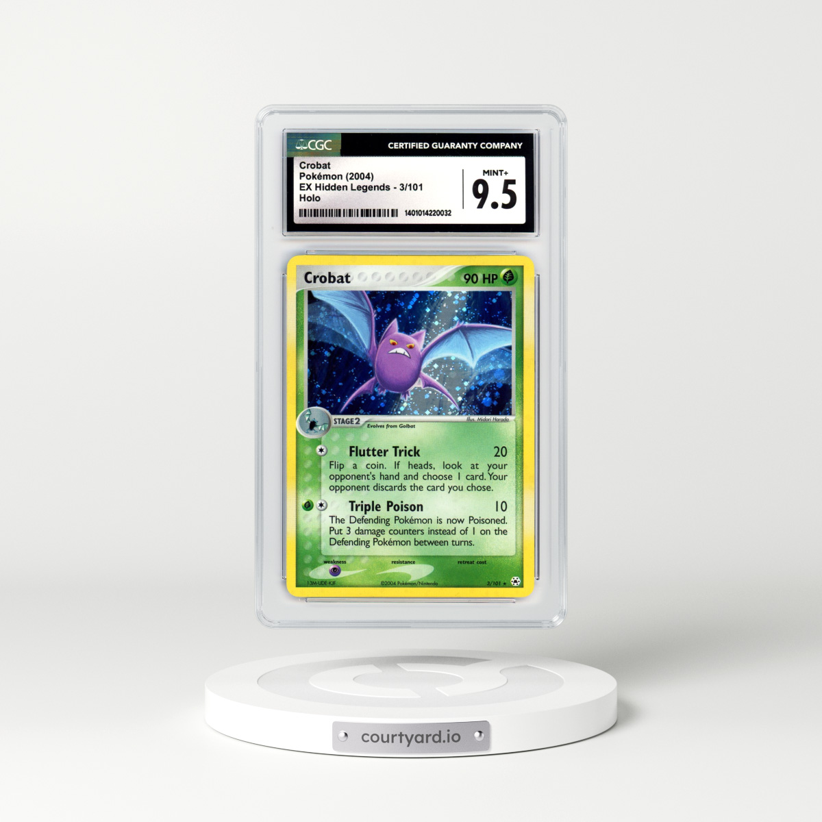 2004 EX Hidden Legends #3 Crobat - Holo (CGC 9.5 MINT+)