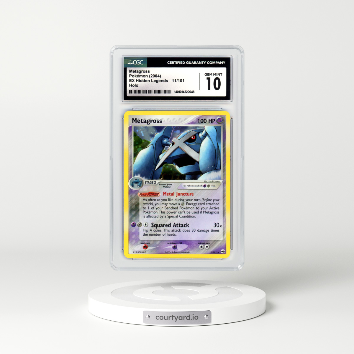 2004 EX Hidden Legends #11 Metagross - Holo (CGC 10 GEM MINT)
