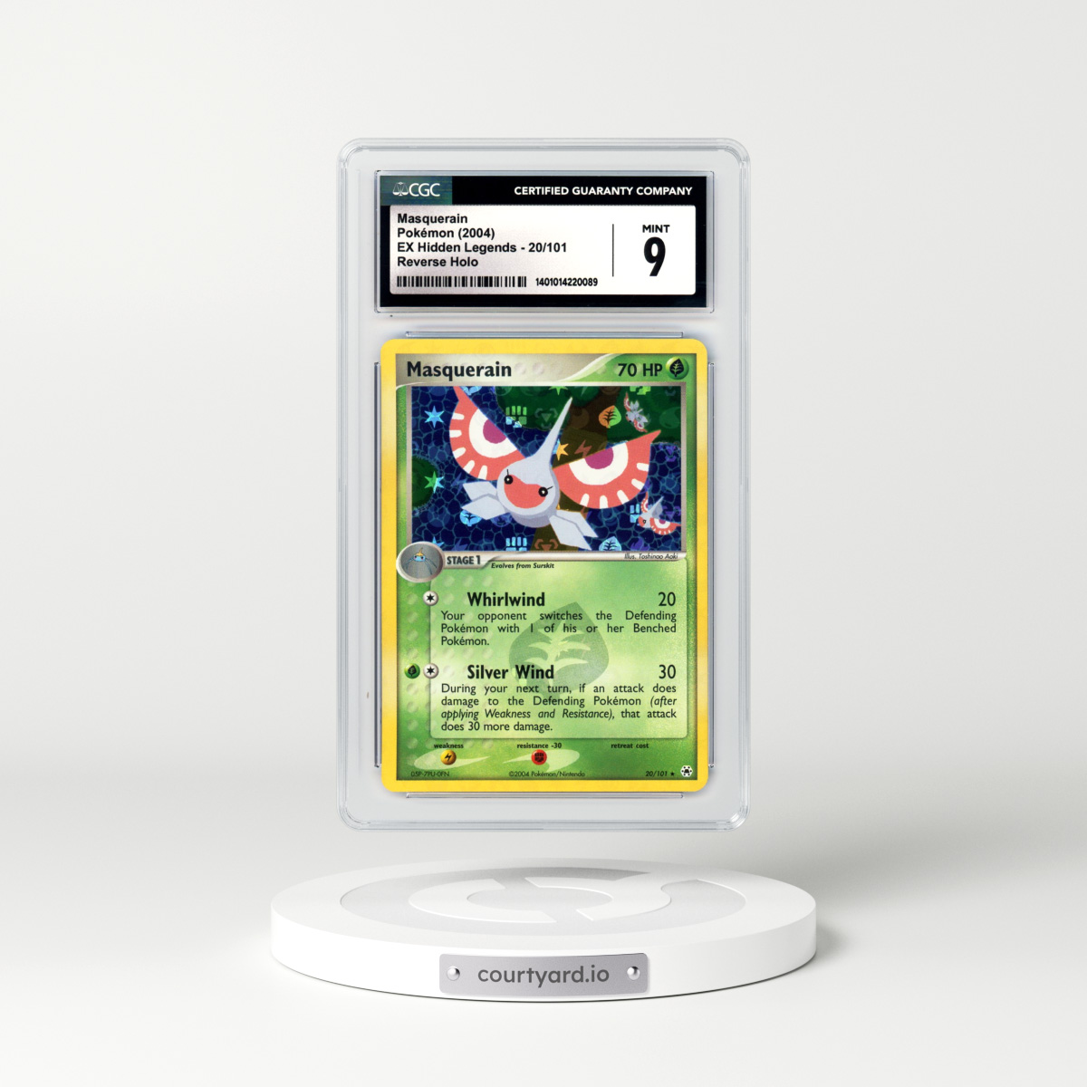 2004 EX Hidden Legends #20 Masquerain - Holo (CGC 9 MINT)