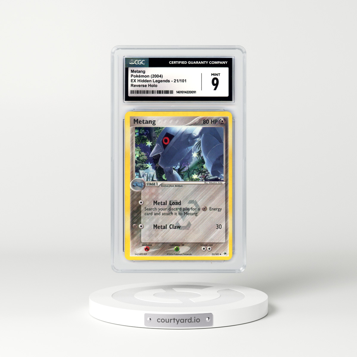 2004 EX Hidden Legends #21 Metang - Holo (CGC 9 MINT)