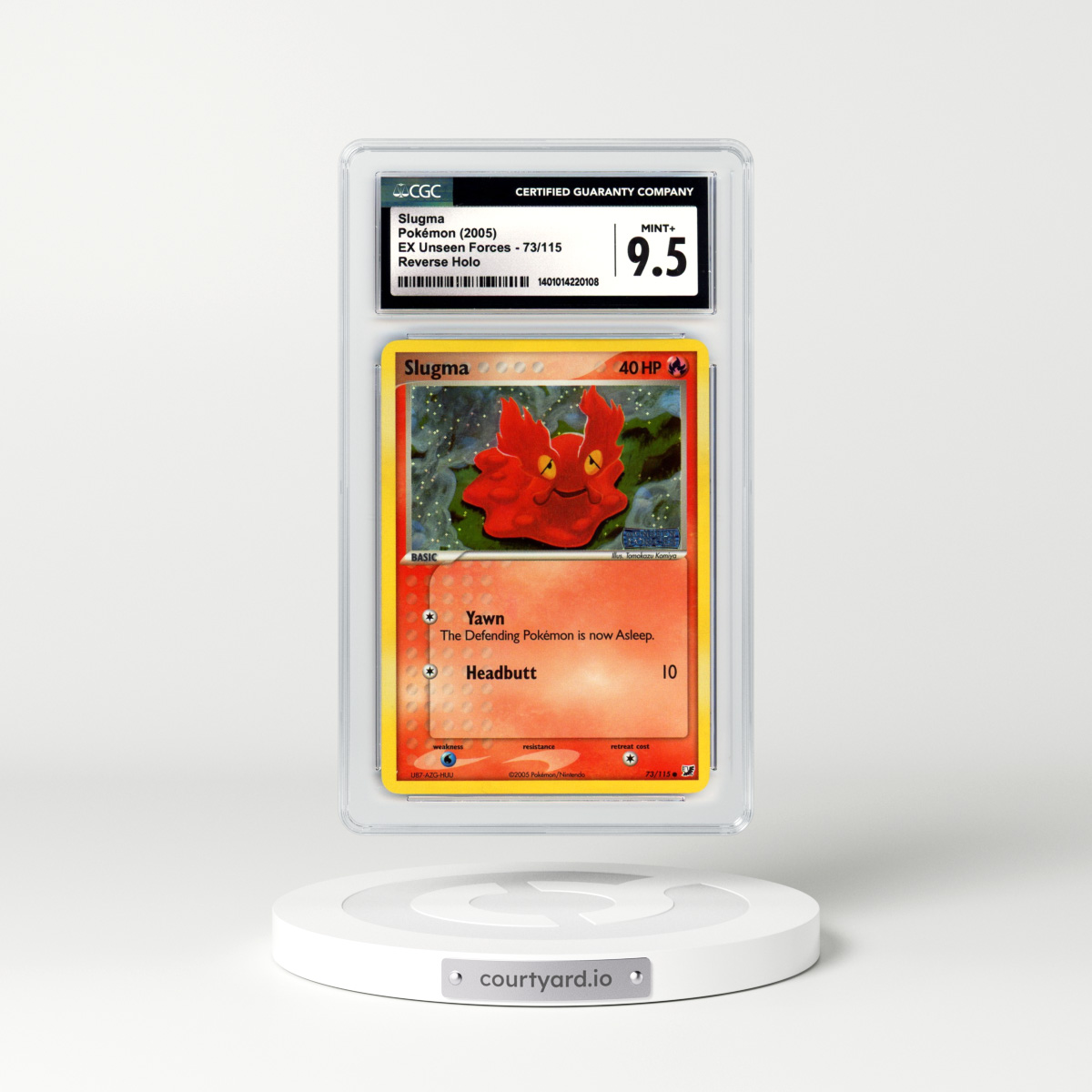 2005 EX Unseen Forces #73 Slugma - Holo (CGC 9.5 MINT+)