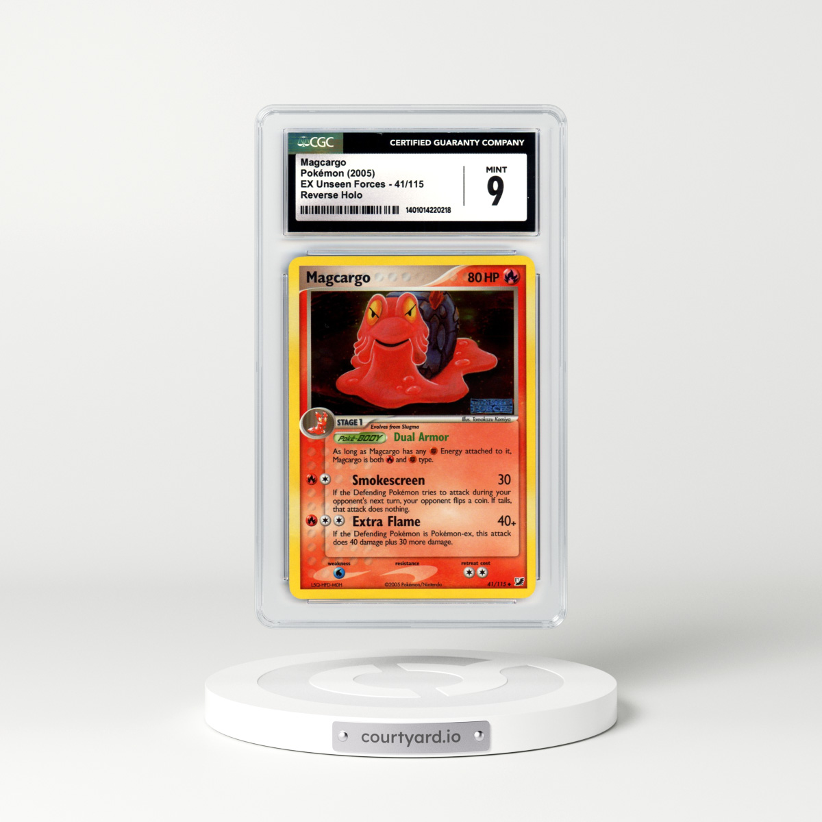 2005 EX Unseen Forces #41 Magcargo - Holo (CGC 9 MINT)