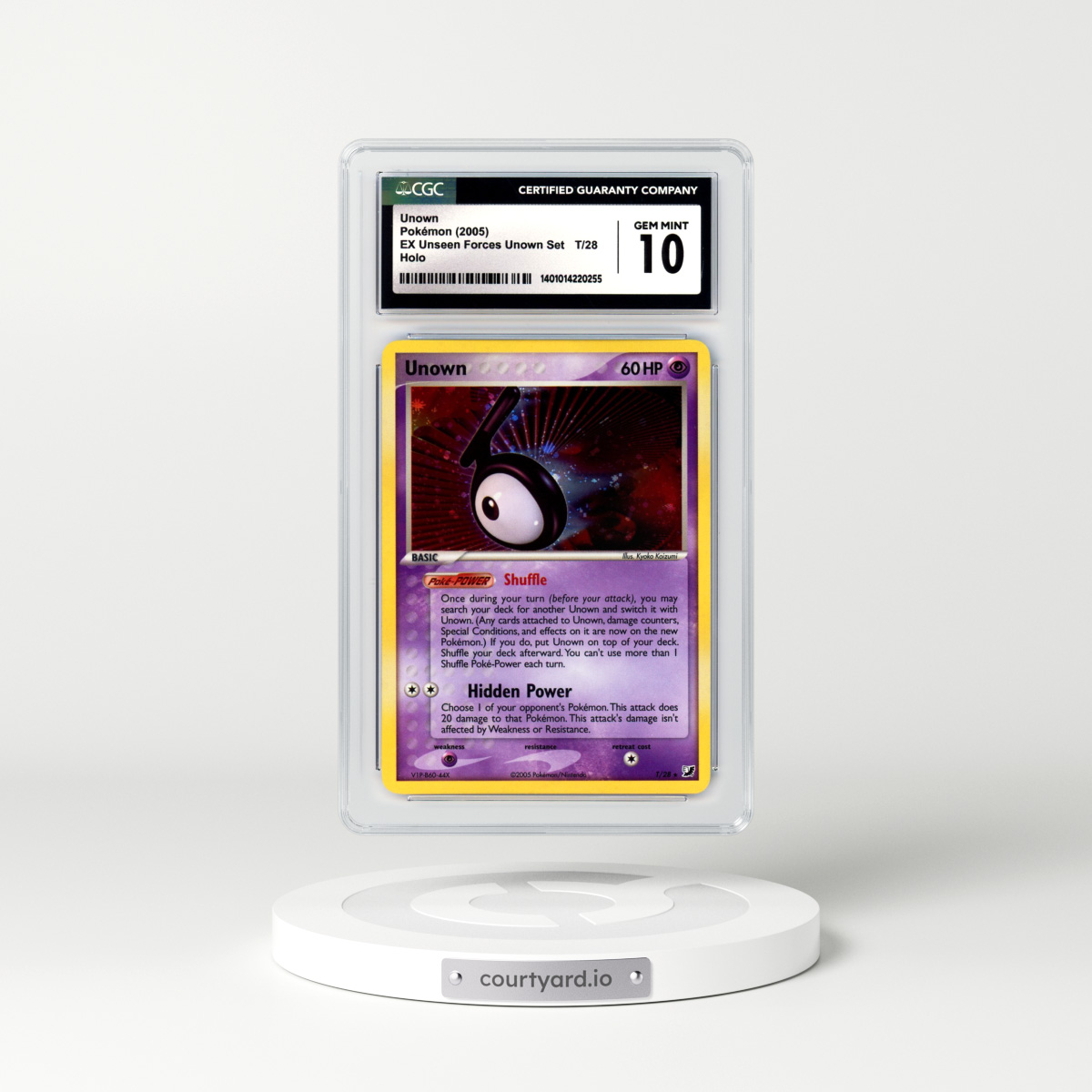 2005 EX Unseen Forces #T Unown T - Holo (CGC 10 GEM MINT)