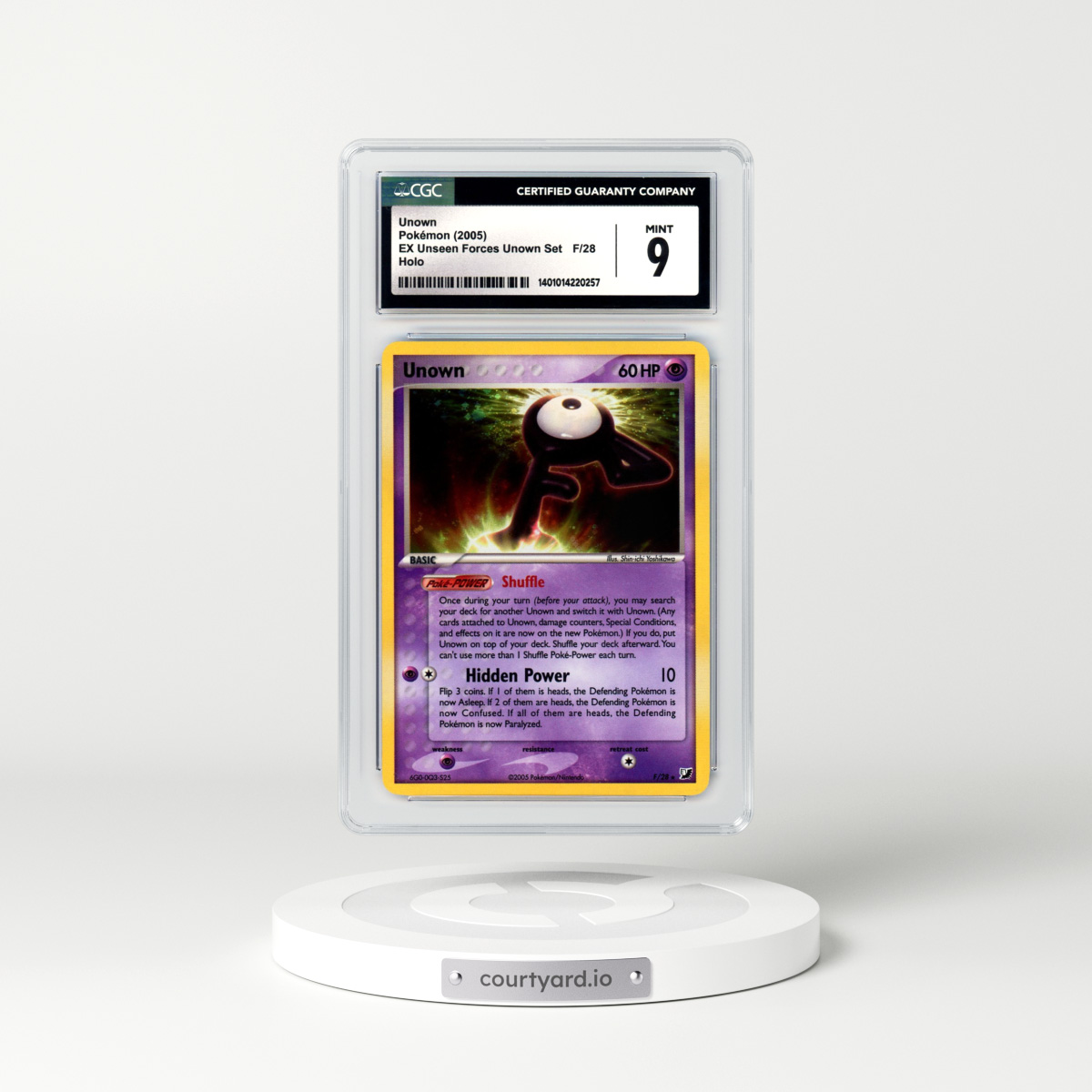 2005 EX Unseen Forces Unown Collection #F Unown - Holo (CGC 9 MINT)