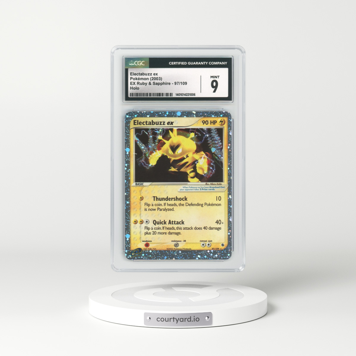 2003 EX Ruby & Sapphire #97 Electabuzz ex - Holo e-Card Symbol (CGC 9 MINT)