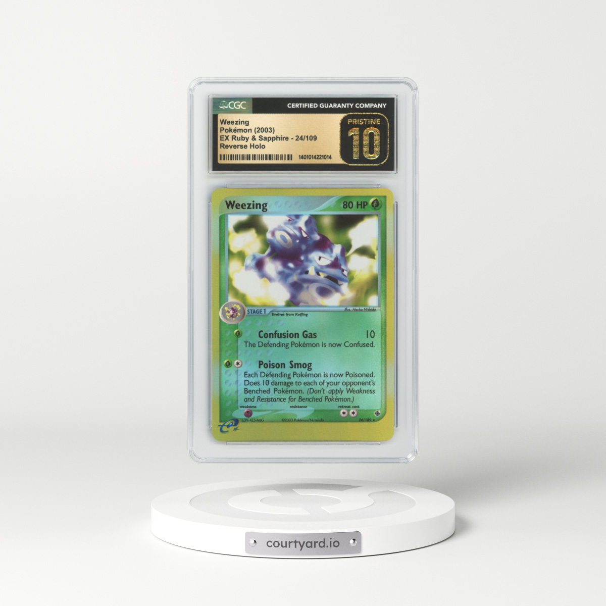 2003 EX Ruby & Sapphire #24 Weezing - Holo e-Card Symbol (CGC 10 PRISTINE)