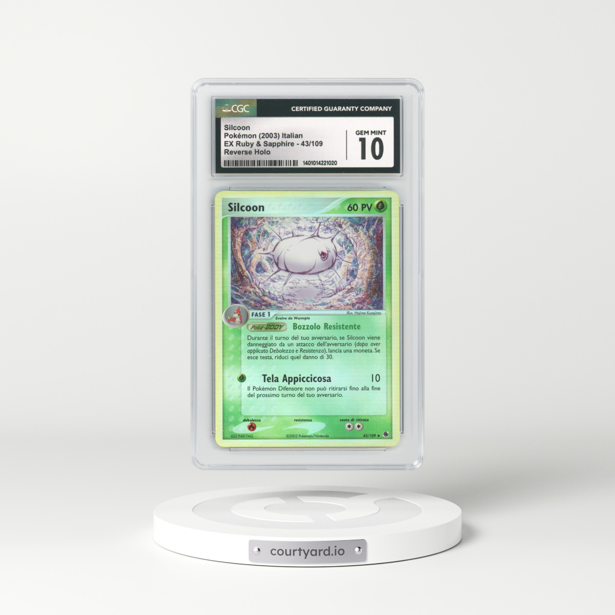 2003 Italian EX Ruby & Sapphire #43 Silcoon - Holo (CGC 10 GEM MINT)