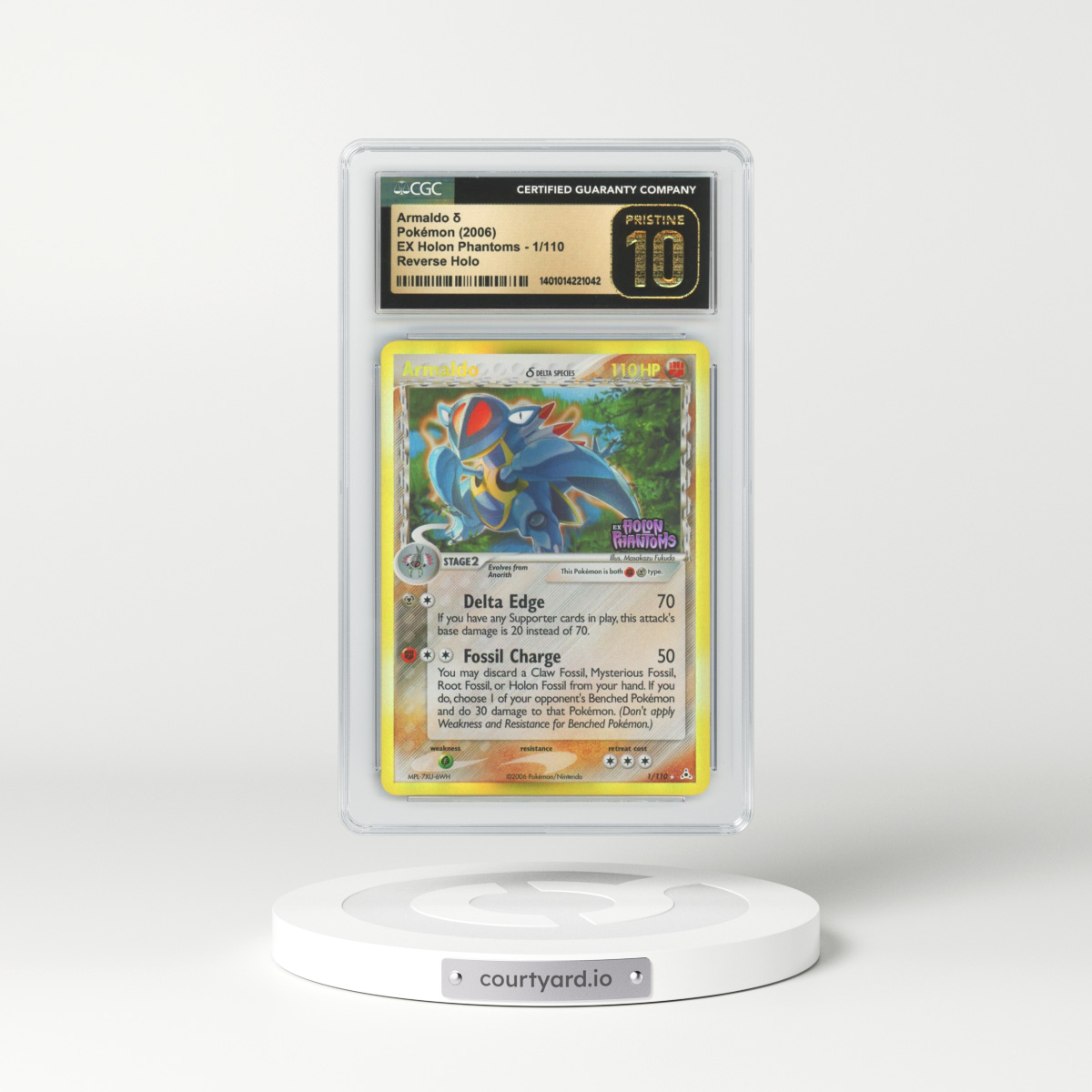 2006 EX Holon Phantoms #1/110 Armaldo δ - Reverse Holo (CGC 10 PRISTINE)