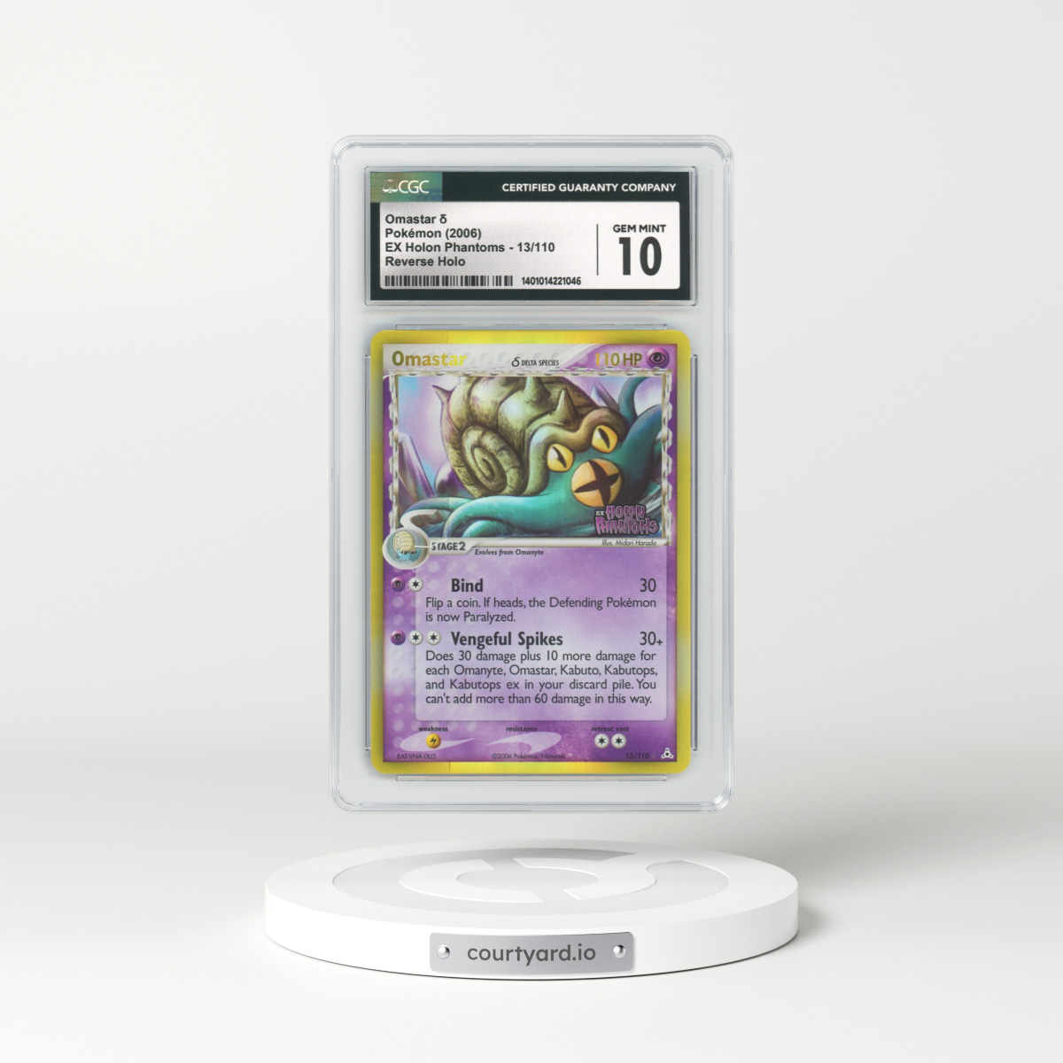2006 EX Holon Phantoms #13 Omastar - Holo (CGC 10 GEM MINT)