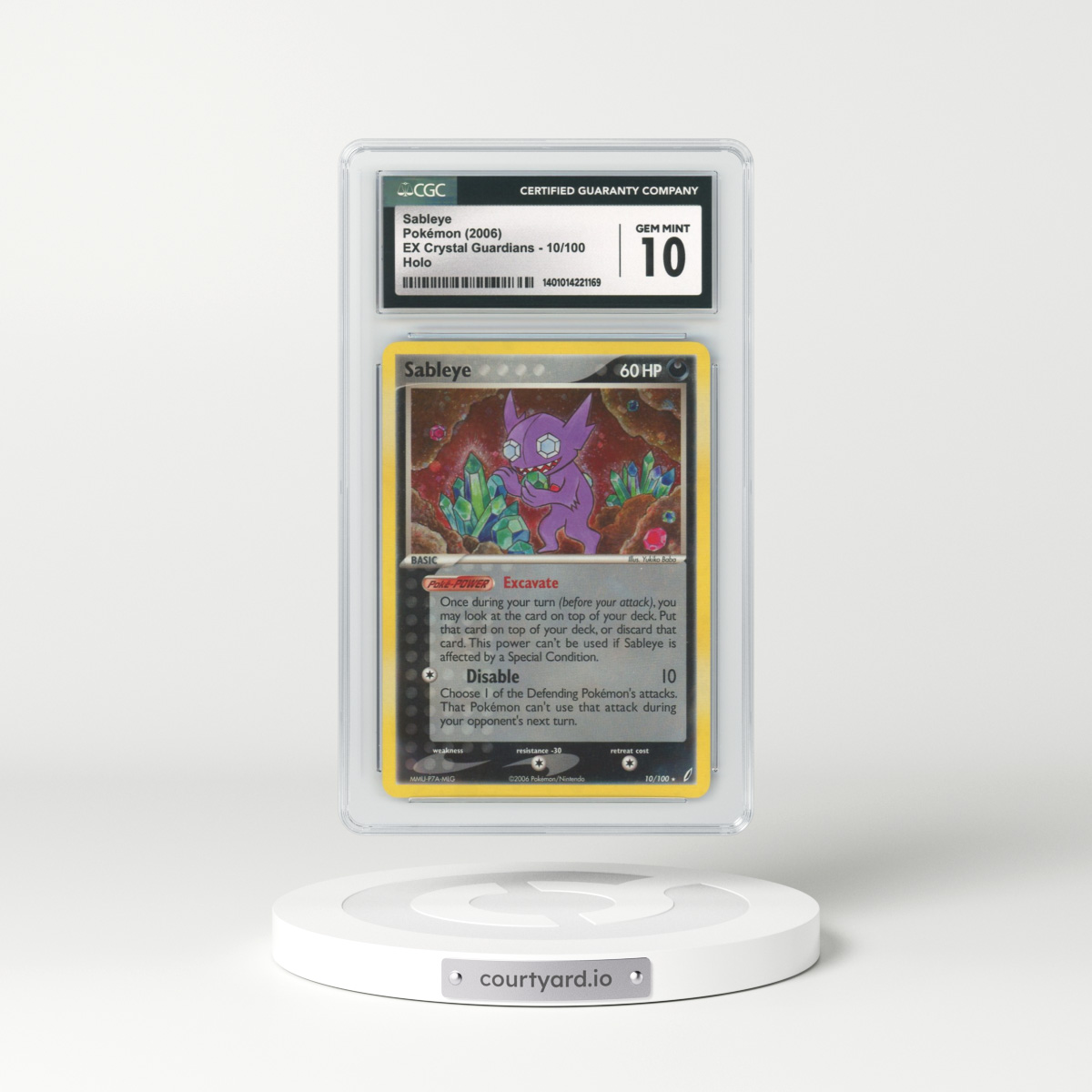 2006 EX Crystal Guardians #10 Sableye - Holo (CGC 10 GEM MINT)