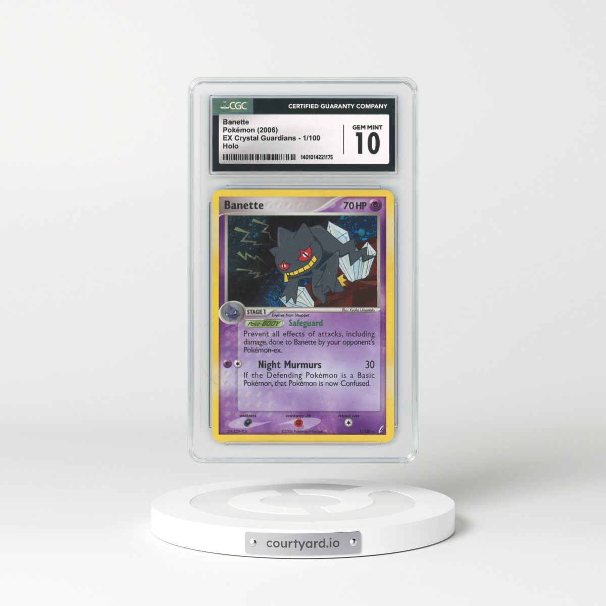 2006 EX Crystal Guardians #1 Banette - Holo (CGC 10 GEM MINT)