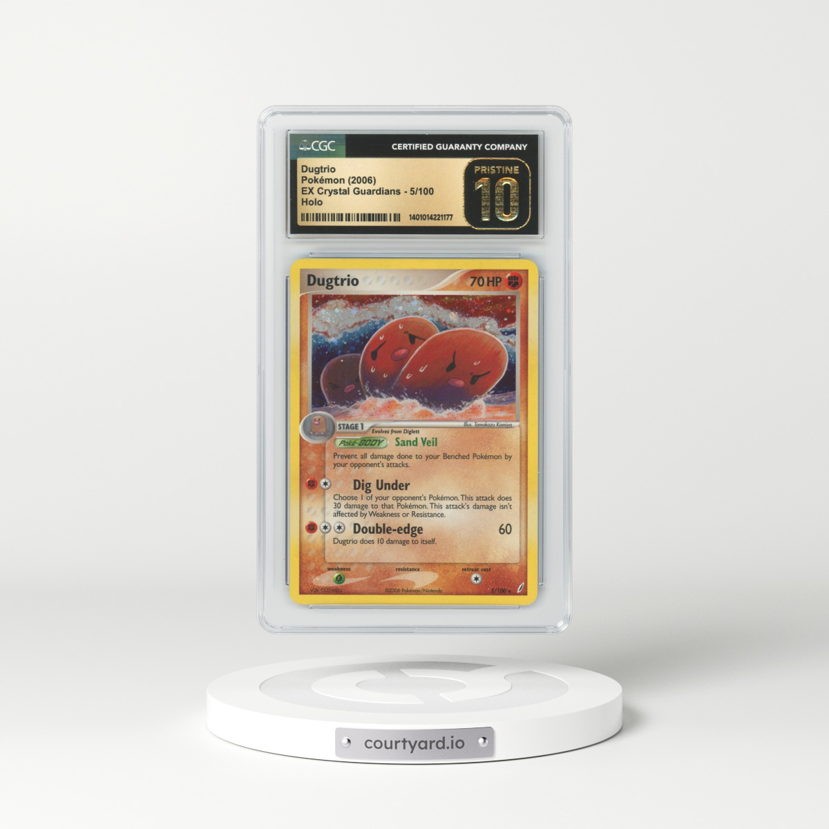 2006 EX Crystal Guardians #5 Dugtrio - Holo (CGC 10 PRISTINE)