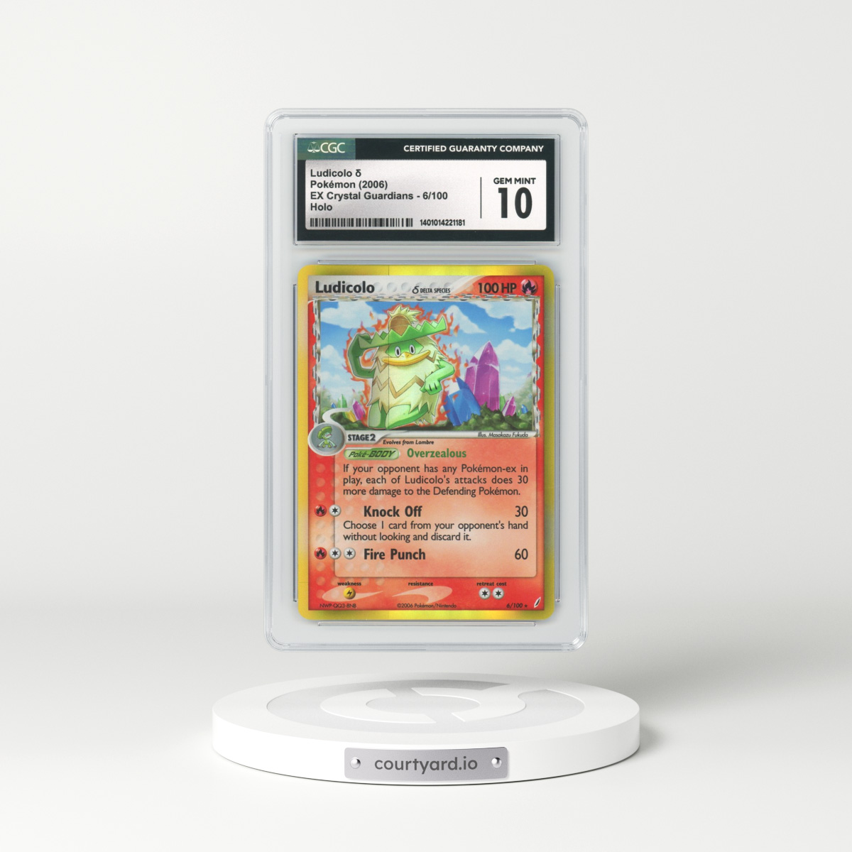 2006 EX Crystal Guardians #6 Ludicolo - Holo (CGC 10 GEM MINT)