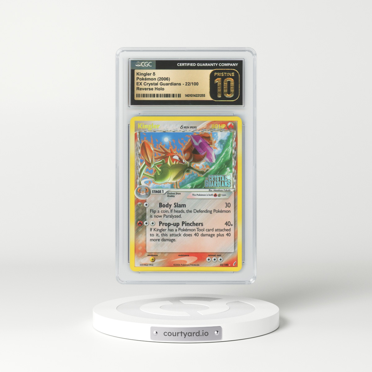 2006 EX Crystal Guardians #22 Kingler - Holo (CGC 10 PRISTINE)