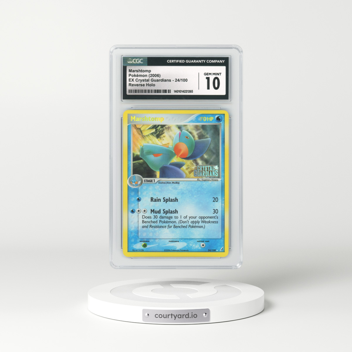 2006 EX Crystal Guardians #24 Marshtomp - Holo (CGC 10 GEM MINT)