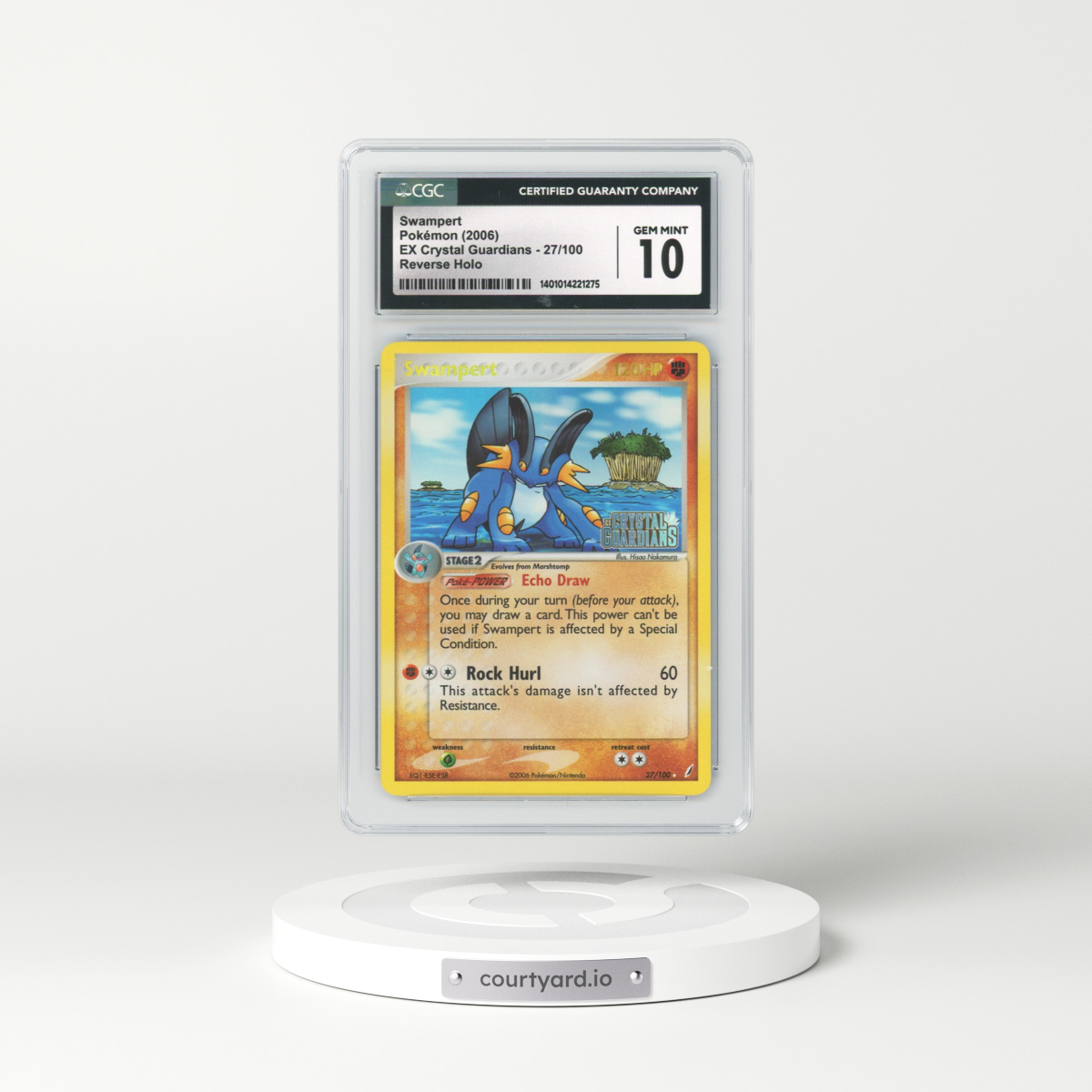 2006 EX Crystal Guardians #27 Swampert - Holo (CGC 10 GEM MINT)