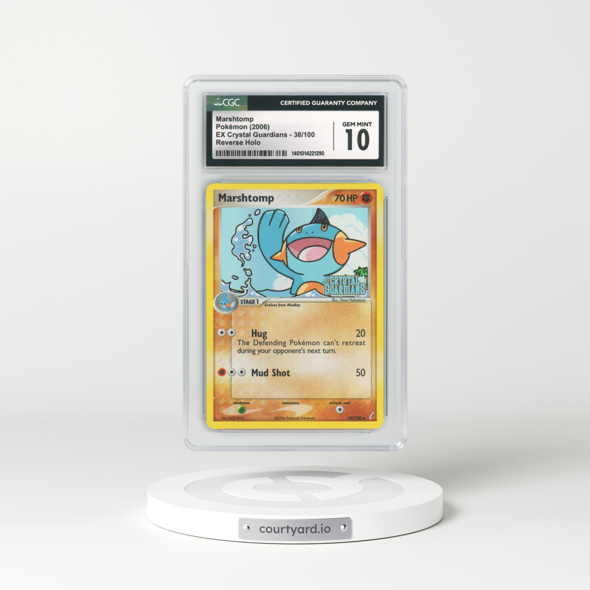 2006 EX Crystal Guardians #38 Marshtomp - Holo (CGC 10 GEM MINT)