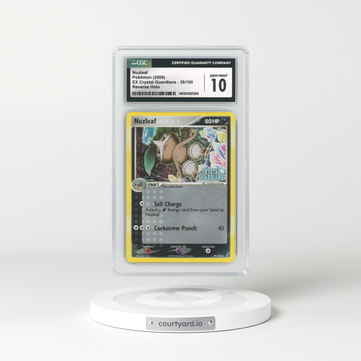 2006 EX Crystal Guardians #39 Nuzleaf - Holo (CGC 10 GEM MINT)