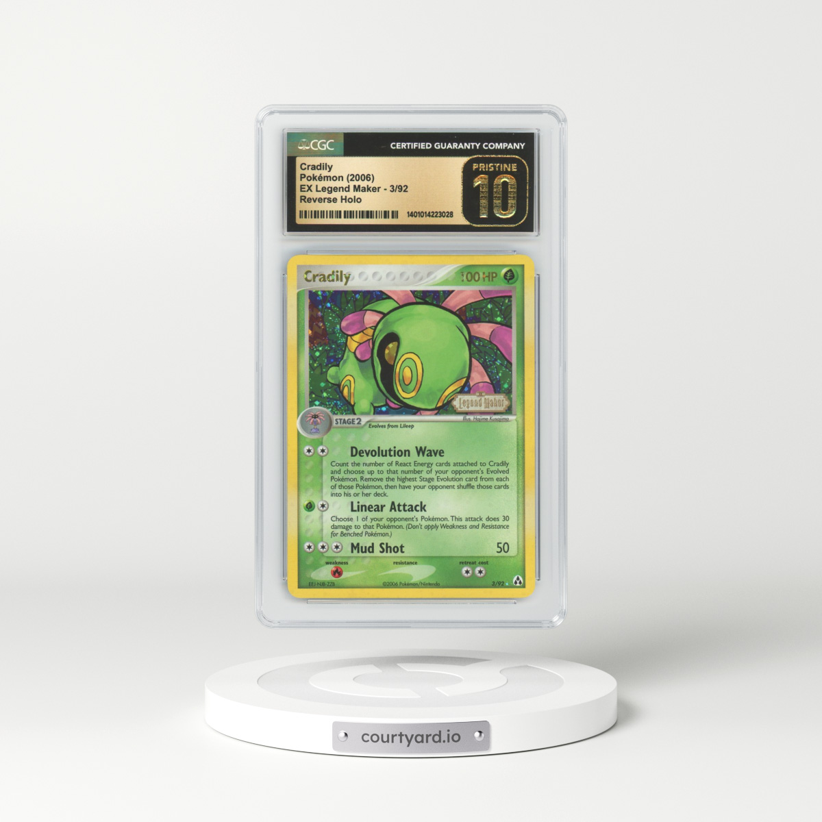 2006 EX Legend Maker #3 Cradily - Holo (CGC 10 PRISTINE)