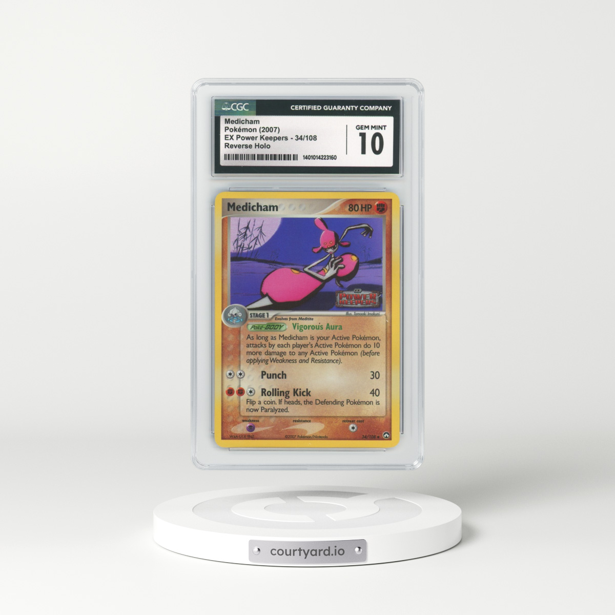 2007 EX Power Keepers #34 Medicham - Holo (CGC 10 GEM MINT)