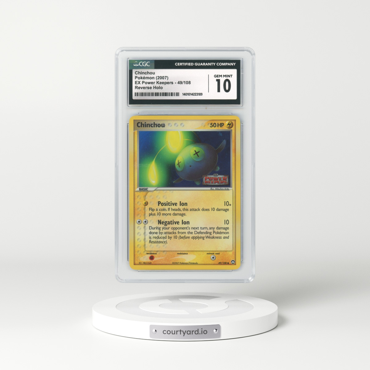 2007 EX Power Keepers #49 Chinchou - Holo (CGC 10 GEM MINT)