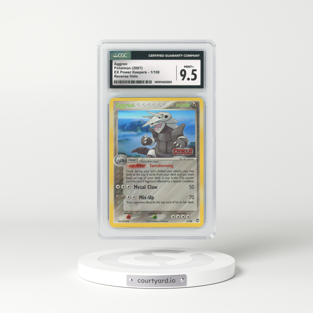 2007 EX Power Keepers #1 Aggron - Holo (CGC 9.5 MINT+)