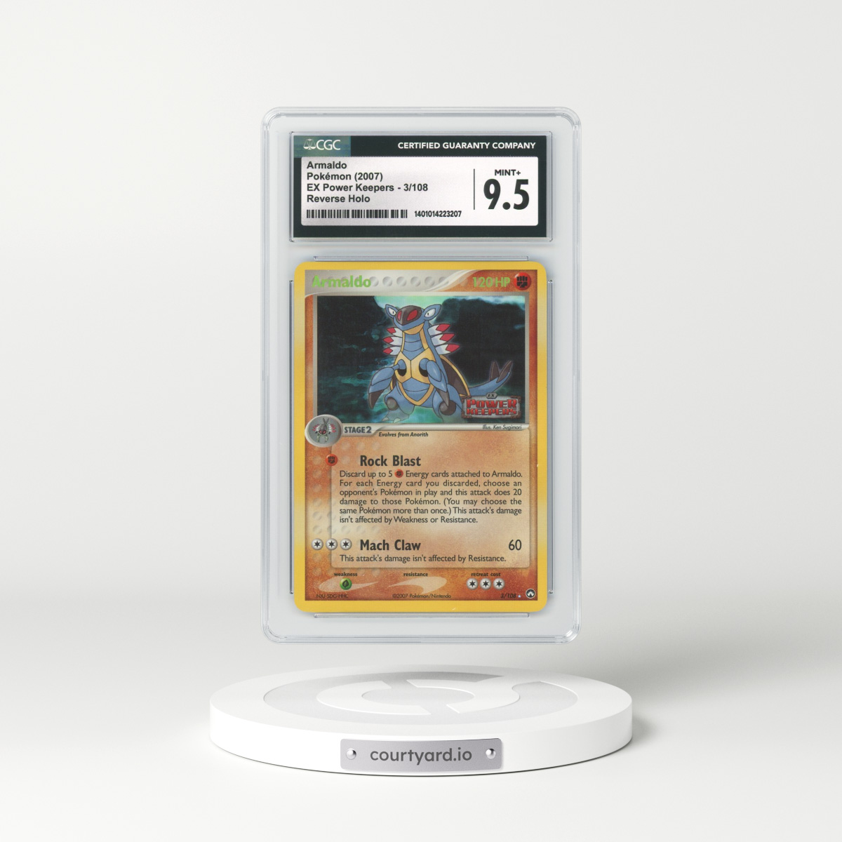 2007 EX Power Keepers #3 Armaldo - Holo (CGC 9.5 MINT+)