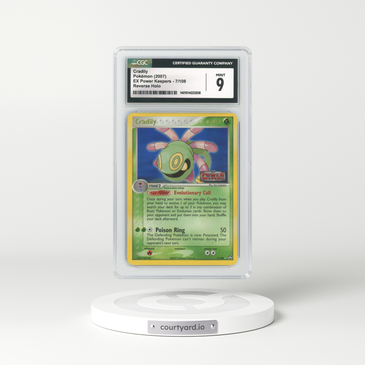 2007 EX Power Keepers #7 Cradily - Holo (CGC 9 MINT)