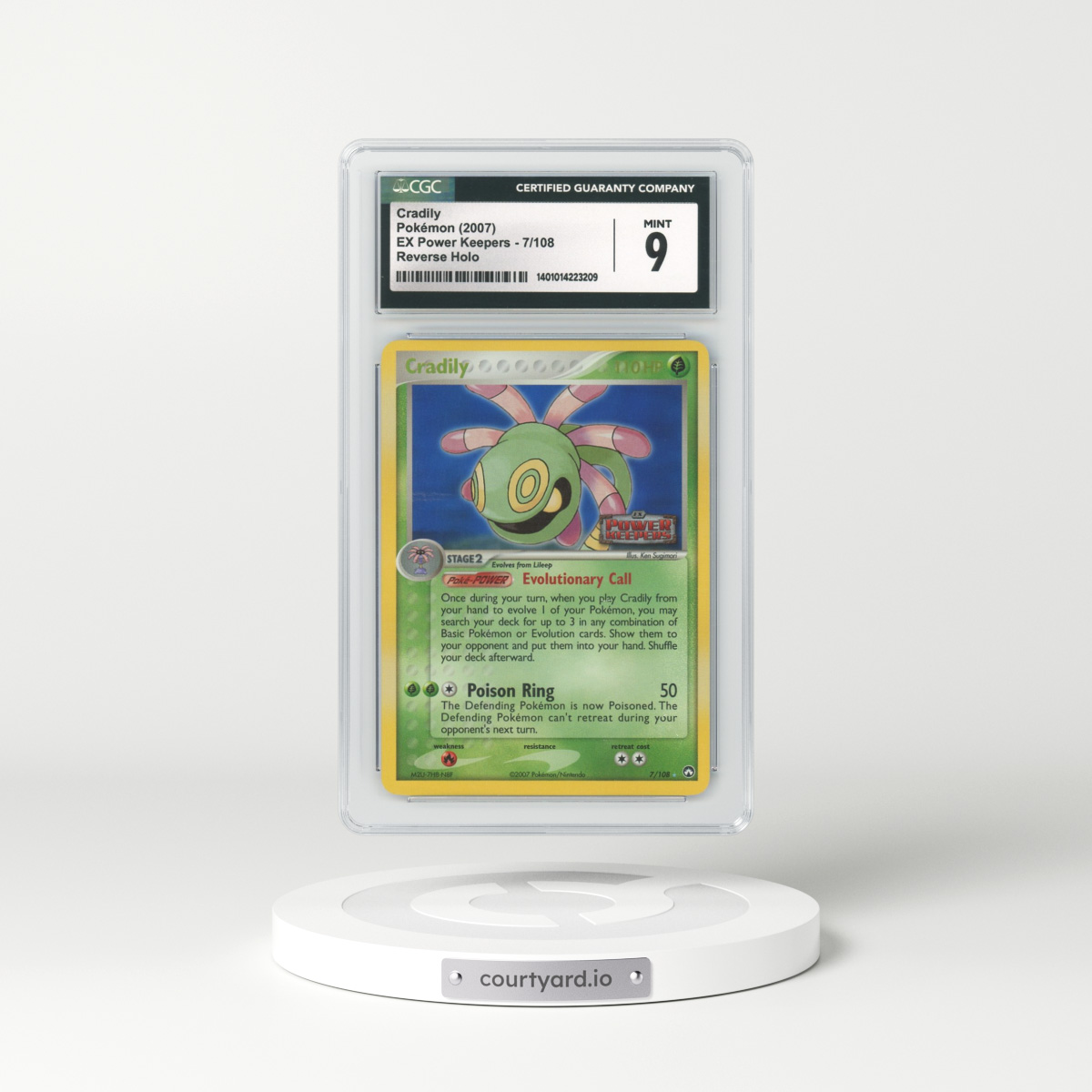2007 EX Power Keepers #7 Cradily - Holo (CGC 9 MINT)
