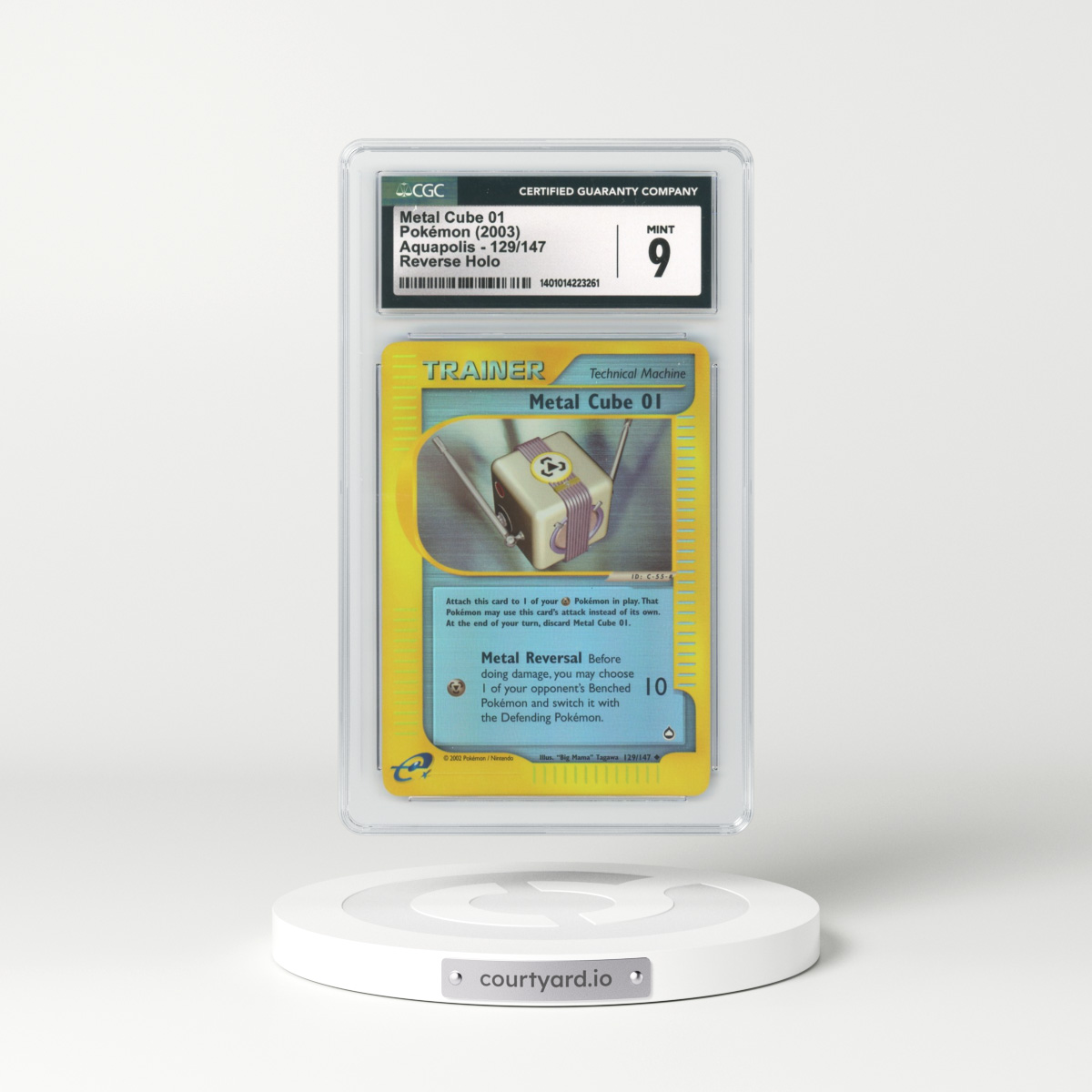 2003 Aquapolis #129 Metal Cube 01 - Holo e-Card Symbol (CGC 9 MINT)