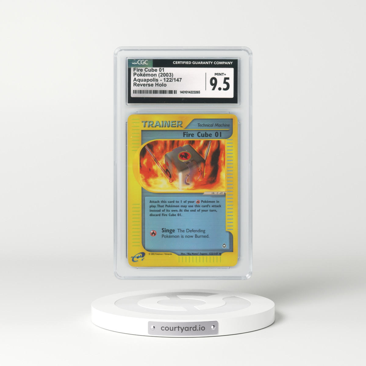 2003 Aquapolis #122 Fire Cube 01 - Holo e-Card Symbol (CGC 9.5 MINT+)