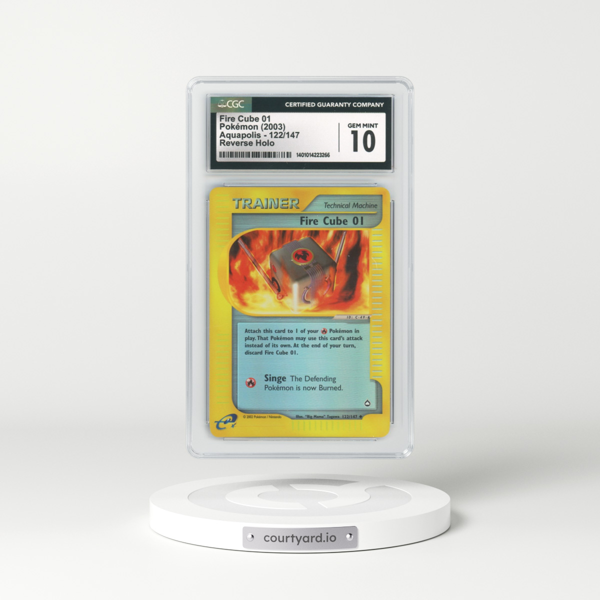 2003 Aquapolis #122 Fire Cube 01 - Holo e-Card Symbol (CGC 10 GEM MINT)