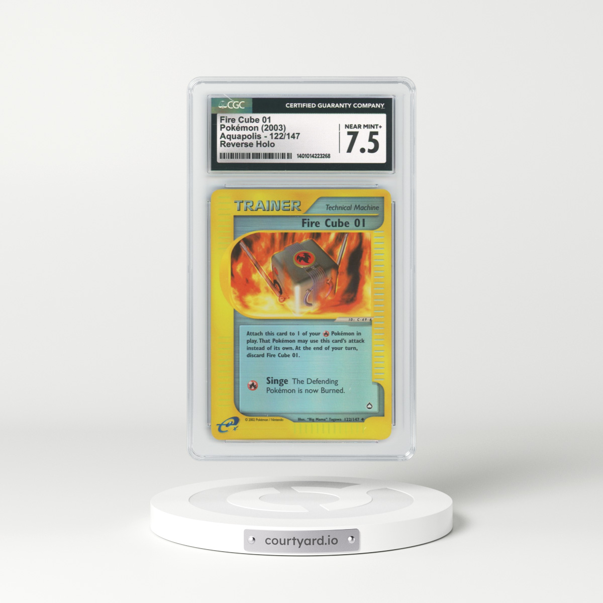 2003 Aquapolis #122 Fire Cube 01 - Holo e-Card Symbol (CGC 7.5 NM+)