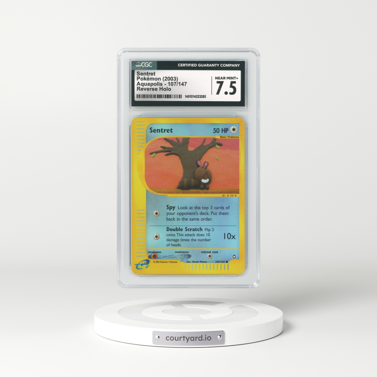 2003 Aquapolis #107 Sentret - Holo e-Card Symbol (CGC 7.5 NM+)