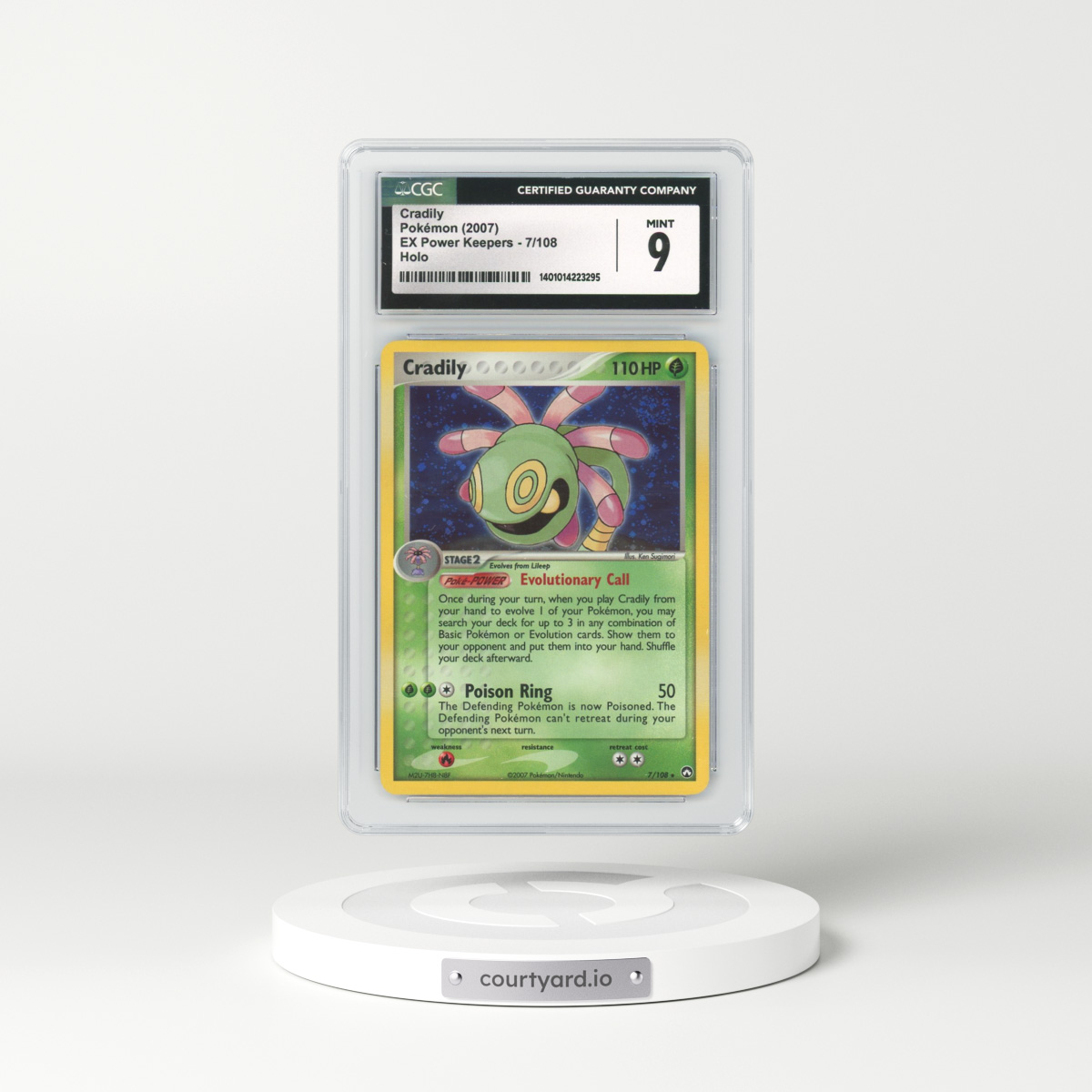 2007 EX Power Keepers #7 Cradily - Holo (CGC 9 MINT)