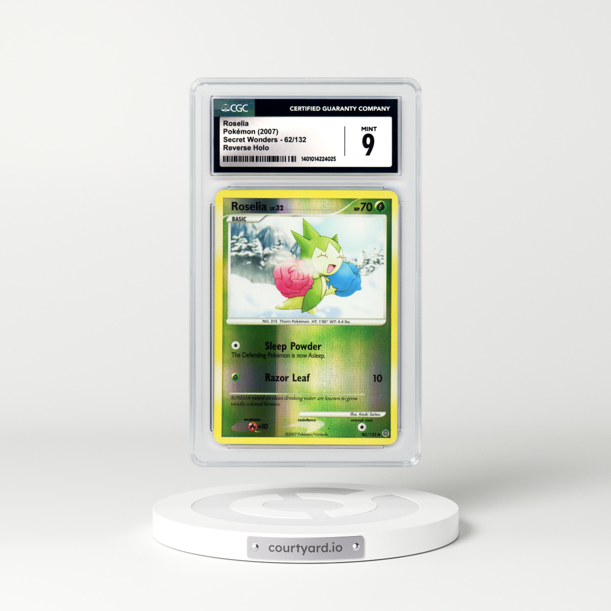 2007 Secret Wonders #62 Roselia - Holo (CGC 9 MINT)
