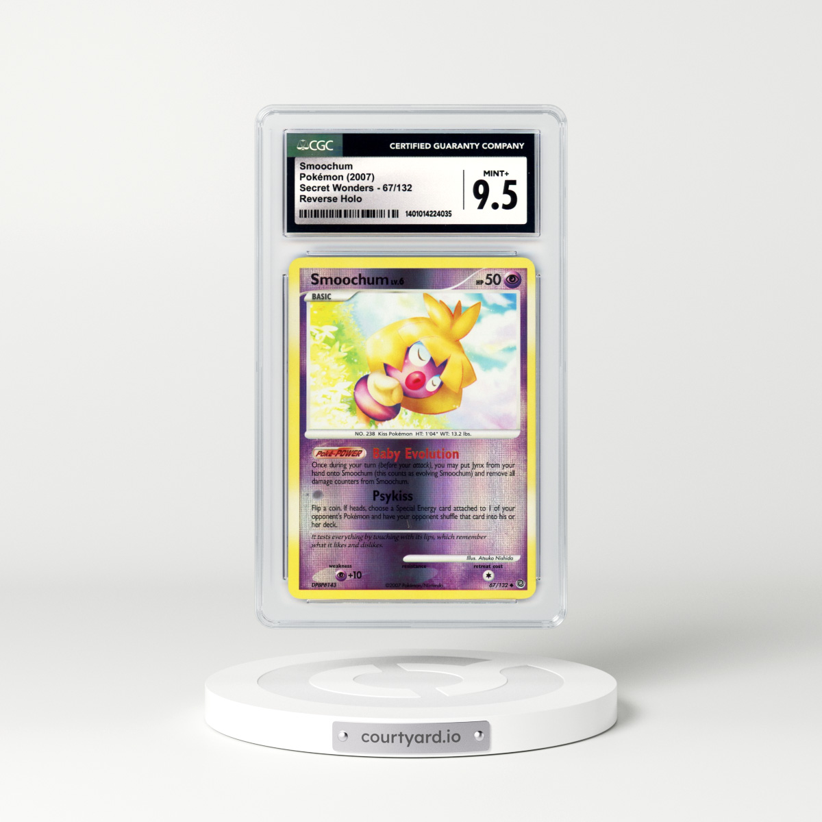 2007 Secret Wonders #67 Smoochum - Holo (CGC 9.5 MINT+)