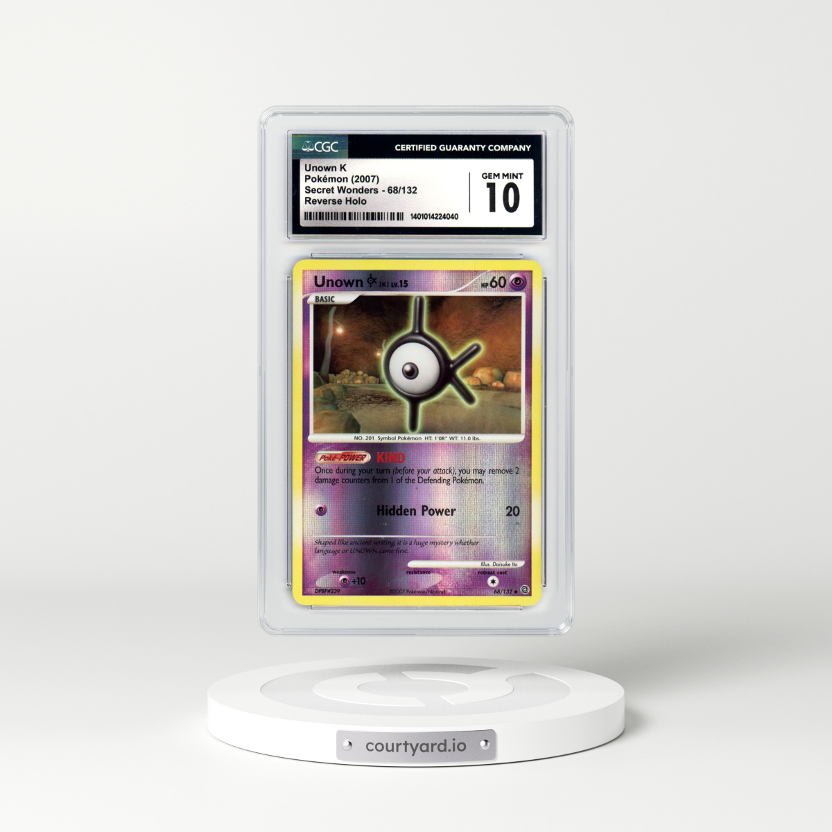 2007 Secret Wonders #68 Unown K - Holo (CGC 10 GEM MINT)