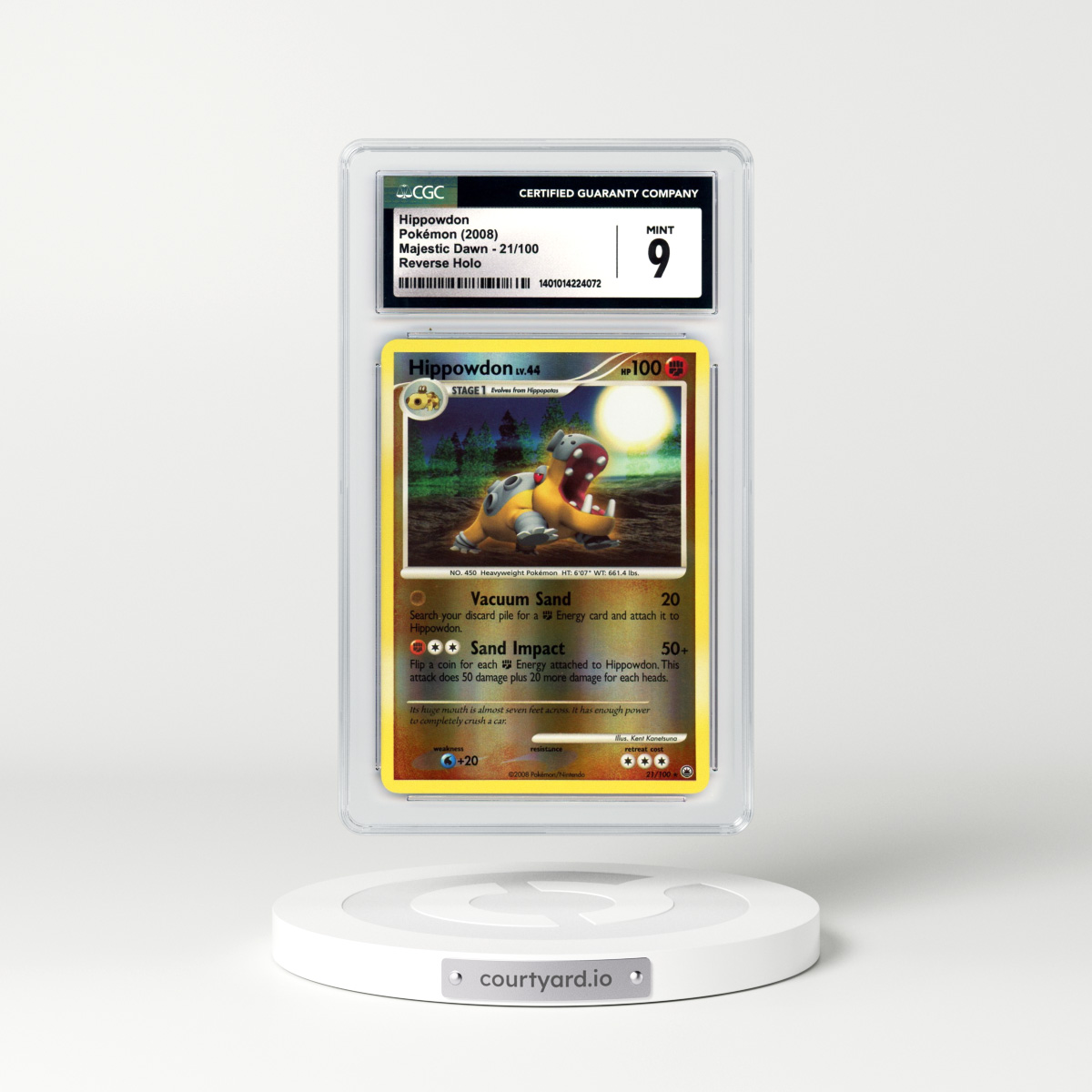 2008 Majestic Dawn #21 Hippowdon - Holo (CGC 9 MINT)